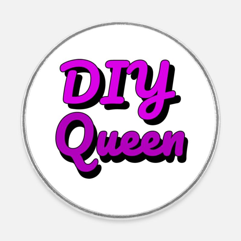 DIY Queen - Runder Kühlschrankmagnet - Weiß