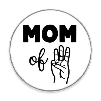 Mom of Three 3 Mom - Runder Kühlschrankmagnet - Weiß - Vorne