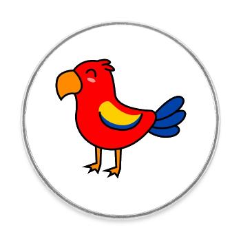 Papagai Comic Animal - Round  fridge magnet - white - Front