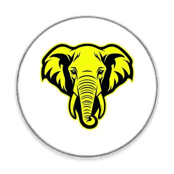 Elephant Head Portrait Icon - Round  fridge magnet - white - Front