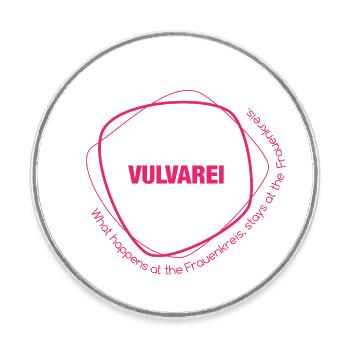 Vulvarei - What happens at the Frauenkreis 2.0 - Runder Kühlschrankmagnet - Weiß - Vorne