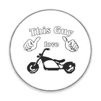 This guy love bikes - Round  fridge magnet - white - Front