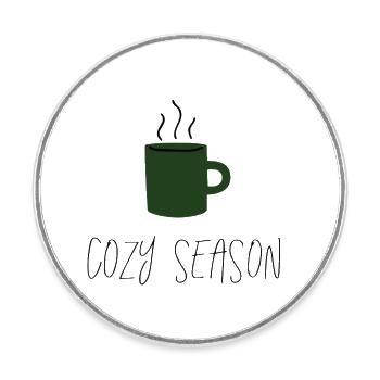 cozy season. - Runder Kühlschrankmagnet - Weiß - Vorne