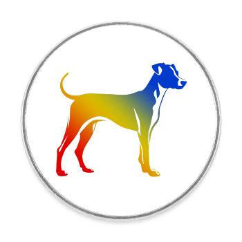 Whippet Dog Colorful - Round  fridge magnet - white - Front