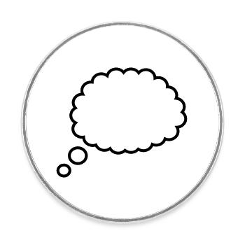 Thinking bubble - Round  fridge magnet - white - Front