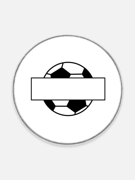 Fußball Namensschild - Runder Kühlschrankmagnet - Weiß