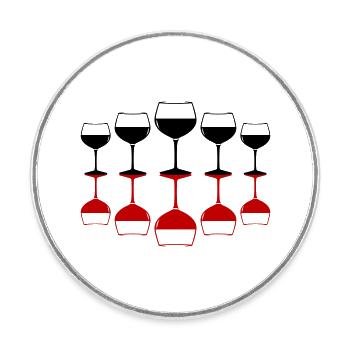 Wein Symbol Rotwein Glas - Runder Kühlschrankmagnet - Weiß - Vorne