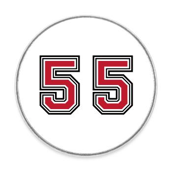 55 Number Symbol - Round  fridge magnet - white - Front