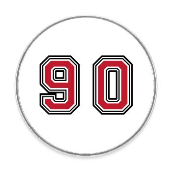 90 Zahl Symbol - Runder Kühlschrankmagnet - Weiß - Vorne