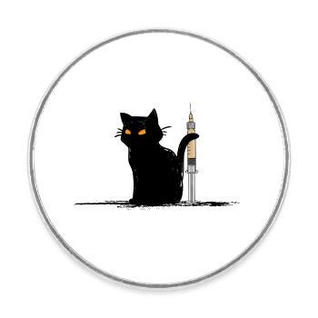 nurse cat medicine nurse nursing service - Round  fridge magnet - white - Front