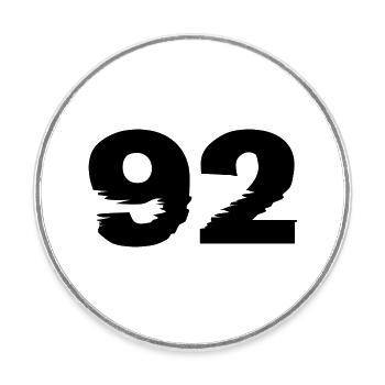 Numéro 92 - Magnet rond - blanc - Devant