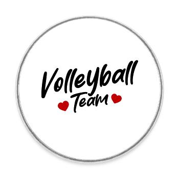 Équipe de volley-ball - Magnet rond - blanc - Devant