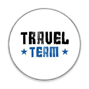 Travel Team - Round  fridge magnet - white - Front