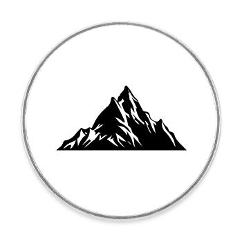 Mountains Nature Silhouette - Round  fridge magnet - white - Front