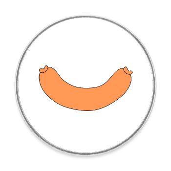 Wurst - Runder Kühlschrankmagnet - Weiß - Vorne