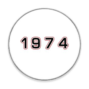 1974 Year Number - Round  fridge magnet - white - Front