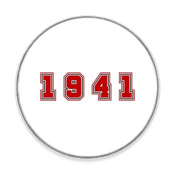 1941 Year Number - Round  fridge magnet - white - Front