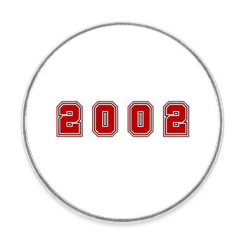 2002 Year Number - Round  fridge magnet - white - Front
