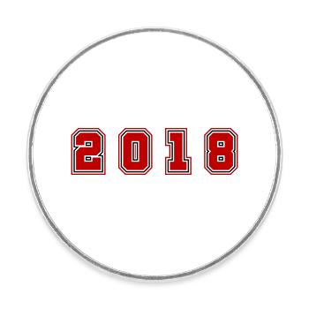 2018 Year Number - Round  fridge magnet - white - Front