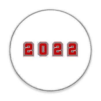 2022 Jahr Zahl - Runder Kühlschrankmagnet - Weiß - Vorne