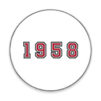 1958 year number - Round  fridge magnet - white - Front