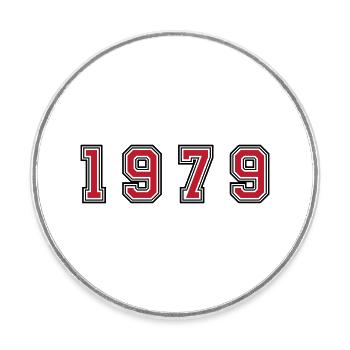 1979 year number - Round  fridge magnet - white - Front