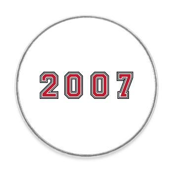 2007 Jahr Zahl - Runder Kühlschrankmagnet - Weiß - Vorne