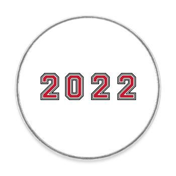 2022 Jahr Zahl - Runder Kühlschrankmagnet - Weiß - Vorne