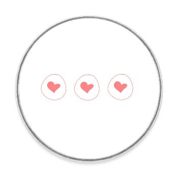 herz drei herzen form kreis symbol rosa - Runder Kühlschrankmagnet - Weiß - Vorne