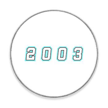 2003 Year Number - Round  fridge magnet - white - Front