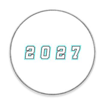 Numéro de l’année 2027 - Magnet rond - blanc - Devant