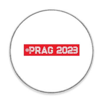 Prag 2023 - Runder Kühlschrankmagnet - Weiß - Vorne