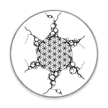 Flower Of Life - Spiritual Neuro Art 1 - Runder Kühlschrankmagnet - Weiß - Vorne