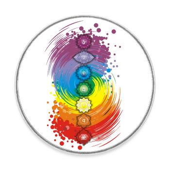 Chakra balance - Round  fridge magnet - white - Front
