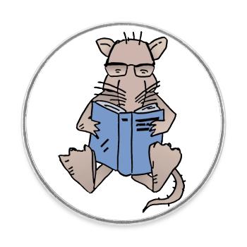Rat de bibliothèque - Magnet rond - blanc - Devant