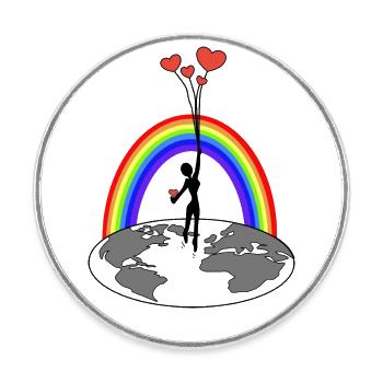 Freedom - Love makes you free - Round  fridge magnet - white - Front