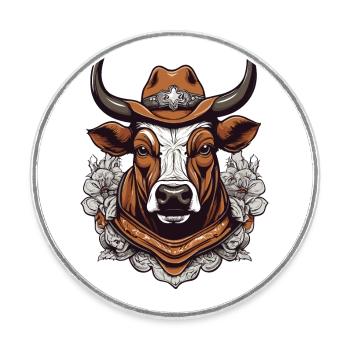 Cavalier de taureau torero - Magnet rond - blanc - Devant