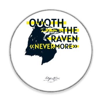 CorbeauEdgar Allan Poe, Poésie et de Dark Academia - Magnet rond - blanc - Devant
