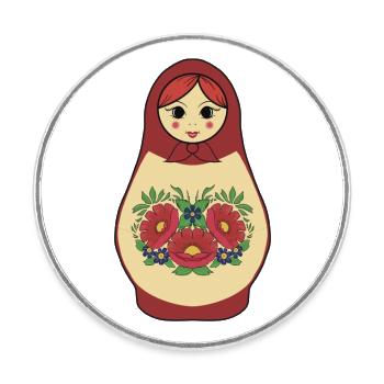 Matryoshka Illustration - Magnet rond - blanc - Devant