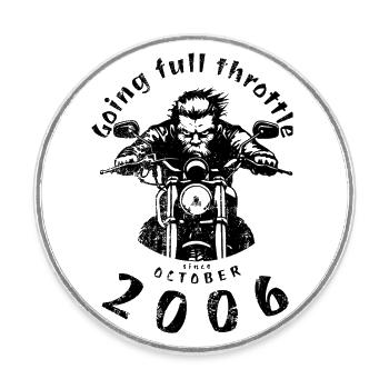 18. Geburtstag : à fond depuis 10/2006 - Magnet rond - blanc - Devant