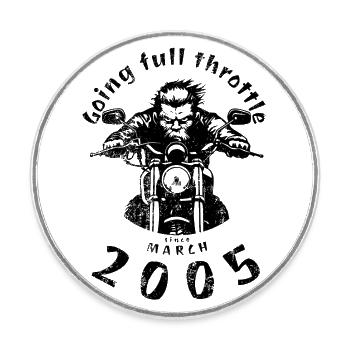 20. Geburtstag Tourne à plein régime depuis 03/2005 - Magnet rond - blanc - Devant