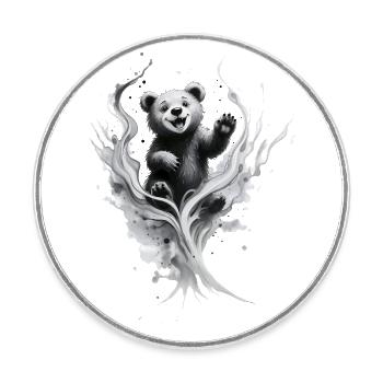 Baby Bear - Round  fridge magnet - white - Front