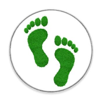 Empreinte écologique - Magnet rond - blanc - Devant