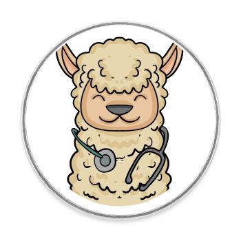 Tier Tierarzt Tiermedizin Geschenk - Runder Kühlschrankmagnet - Weiß - Vorne