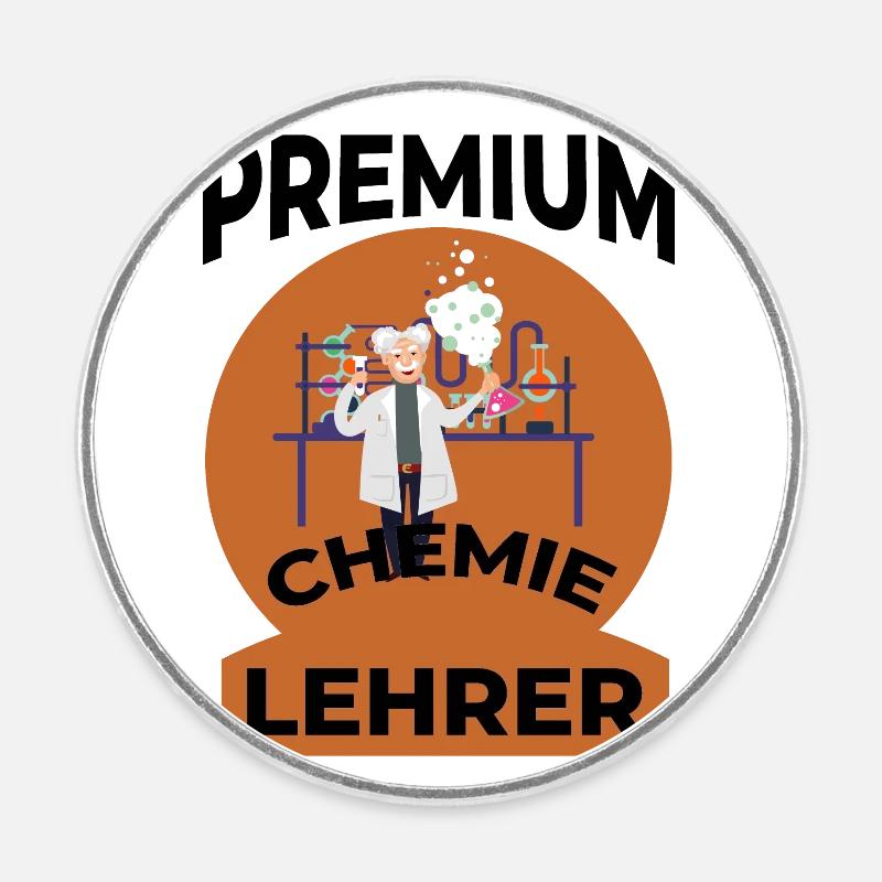 Professeur de chimie - Magnet rond - blanc