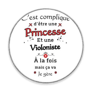 Princess Violinist - Round  fridge magnet - white - Front