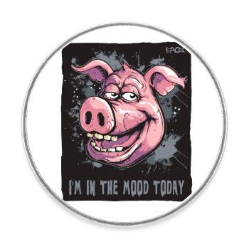 Dans l’ambiance aujourd’hui, cochon séduisant - Magnet rond - blanc - Devant