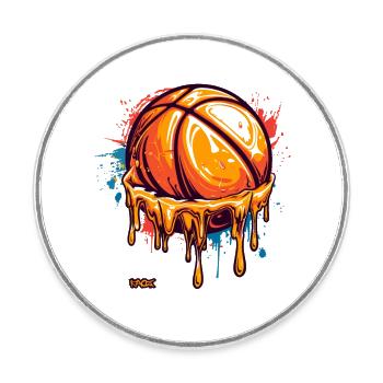 Splashy basketball - Round  fridge magnet - white - Front