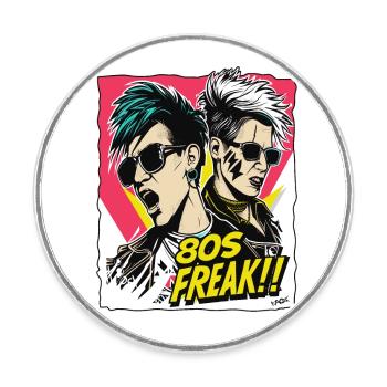 Culture de la musique pop et freak des années 80 - Magnet rond - blanc - Devant