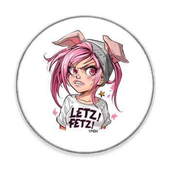 Self-confident and strong, cool pig girl - Round  fridge magnet - white - Front